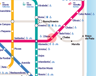 Olaias station map