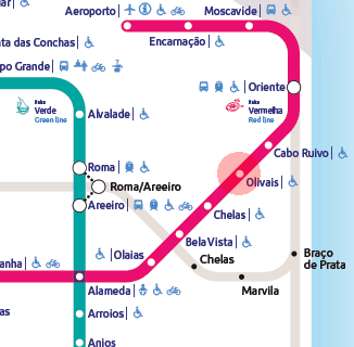 Olivais station map