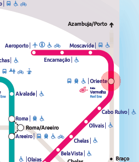 Oriente station map