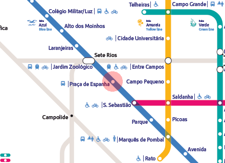 Praca de Espanha station map