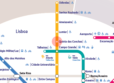 Quinta das Conchas station map