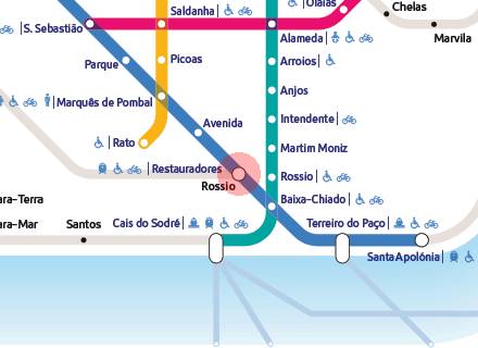 Restauradores station map