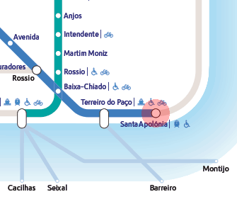 Santa Apolonia station map