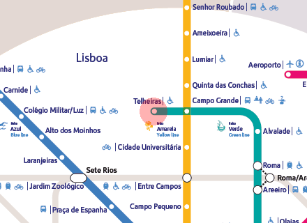 Telheiras station map