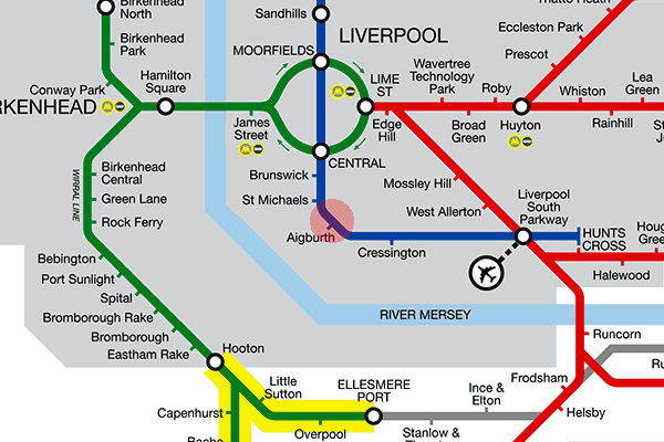 Aigburth station map