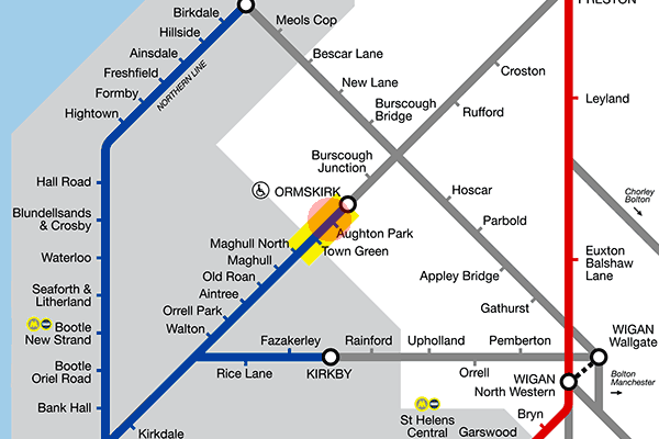 Aughton Park station map
