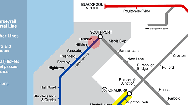 Birkdale station map