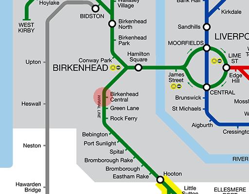Birkenhead Central station map