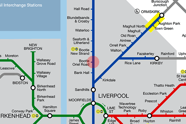 Bootle Oriel Road station map