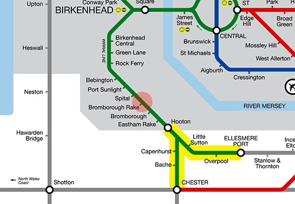 Bromborough Rake station map