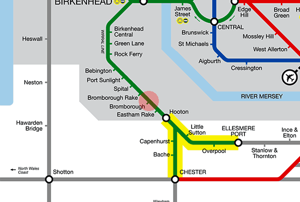 Bromborough station map