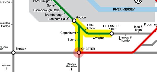 Chester station map