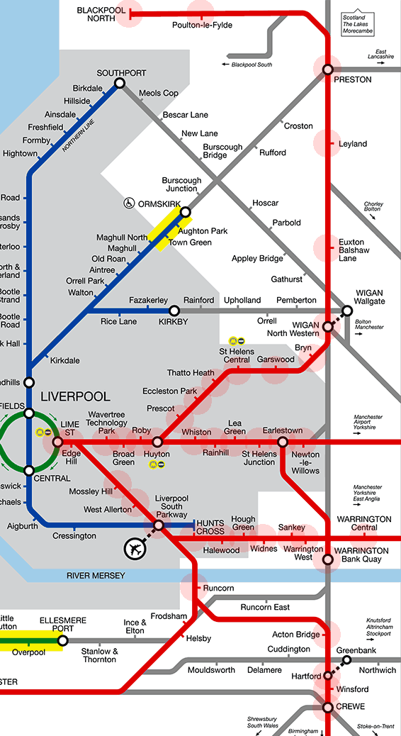 Liverpool Merseyrail City Line map