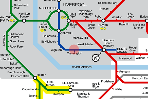 Cressington station map