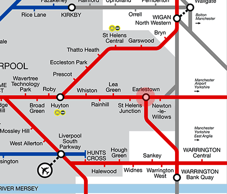 Earlestown station map