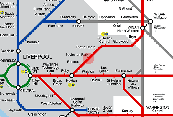 Eccleston Park station map