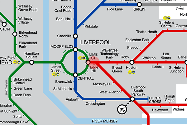 Edge Hill station map