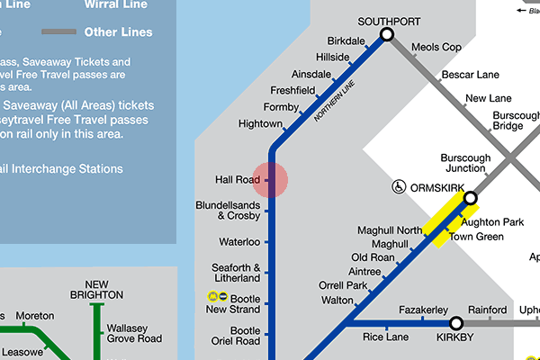 Hall Road station map