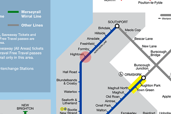 Hightown station map