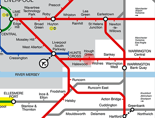 Hough Green station map