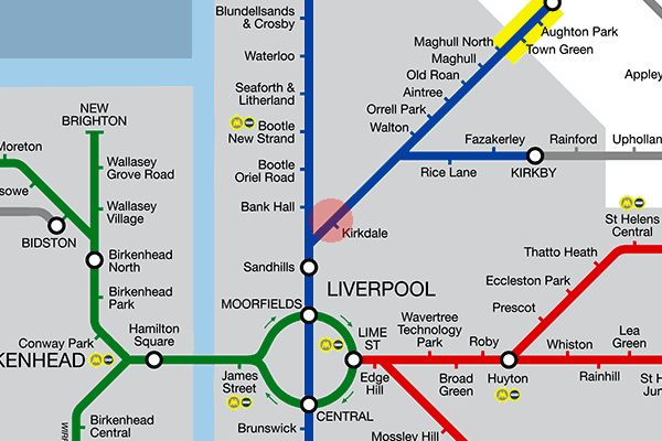 Kirkdale station map