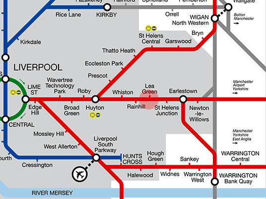 Lea Green station map
