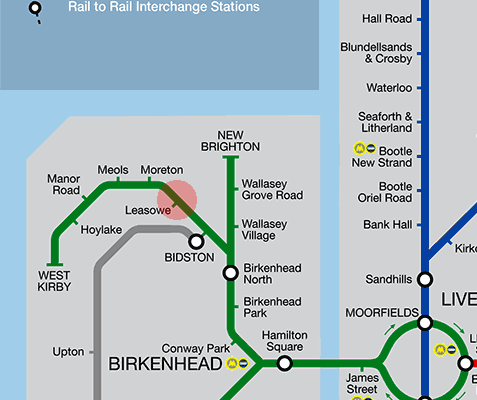 Leasowe station map