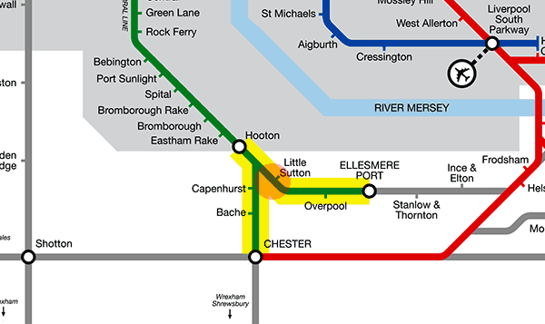 Little Sutton station map