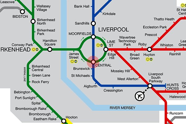 Liverpool Central station map