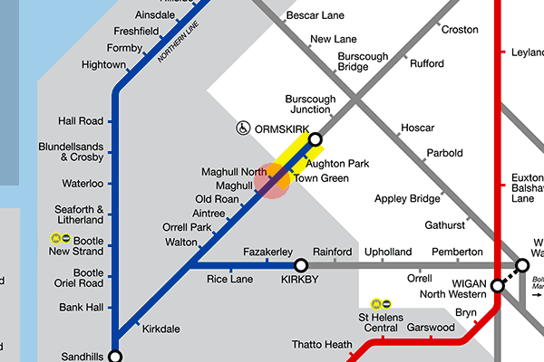 Maghull North station map