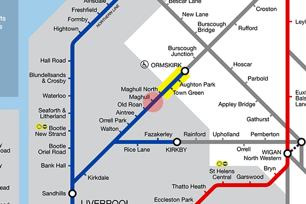 Maghull station map
