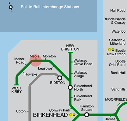 Meols station map