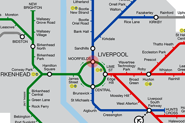 Moorfields station map