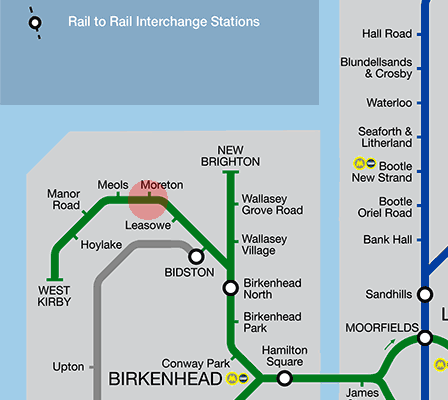 Moreton station map