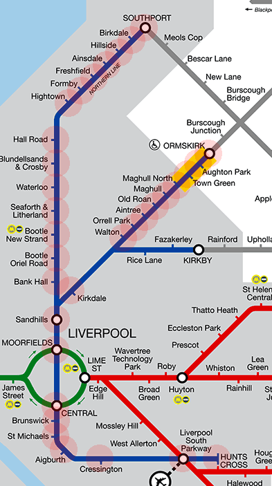 Liverpool Merseyrail Northern Line map