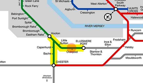 Overpool station map