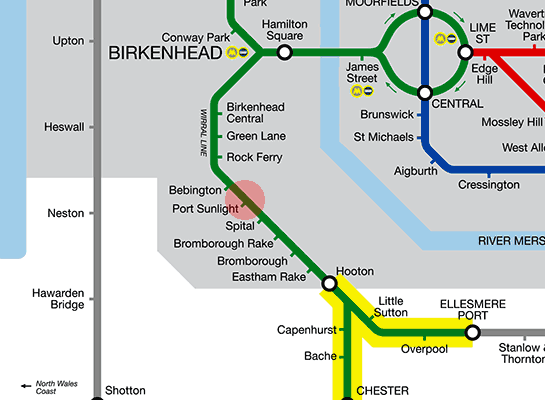 Port Sunlight station map