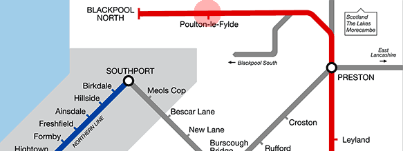 Poulton-le-Fylde station map