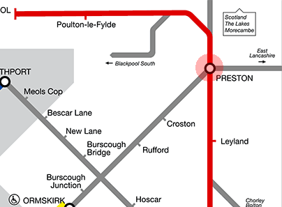 Preston station map