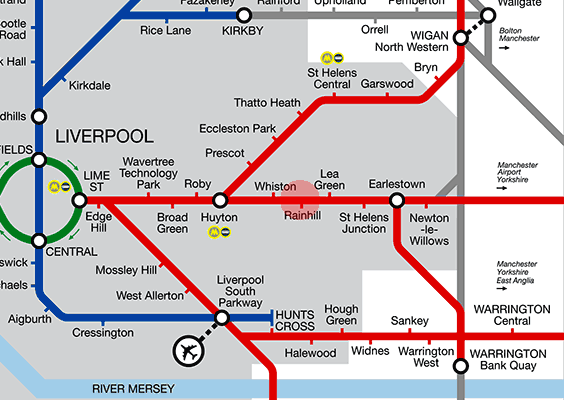 Rainhill station map