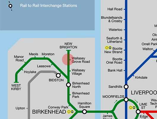 Wallasey Grove Road station map