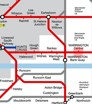 Warrington Central station map