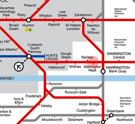Warrington West station map