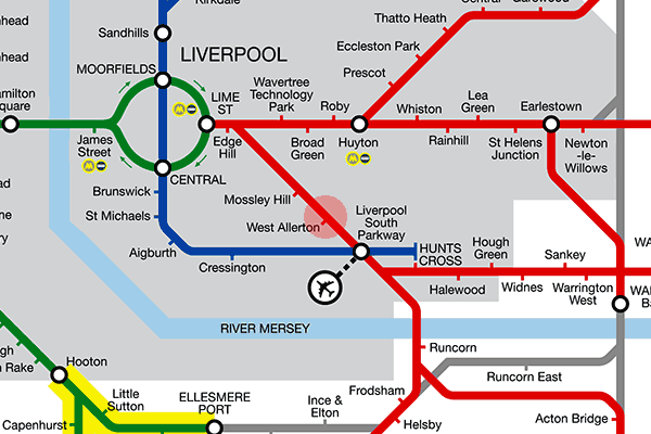 West Allerton station map