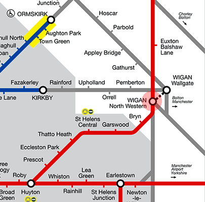 Wigan North Western station map