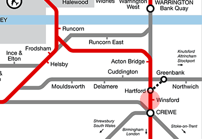 Winsford station map