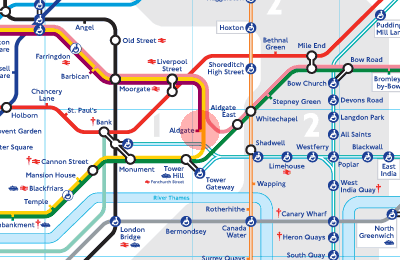 Aldgate station map