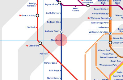 Alperton station map