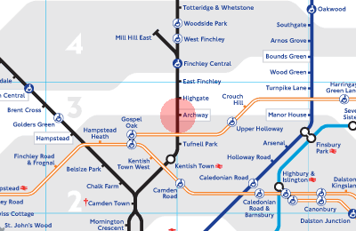 Archway station map