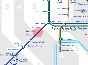 Boston Manor station map